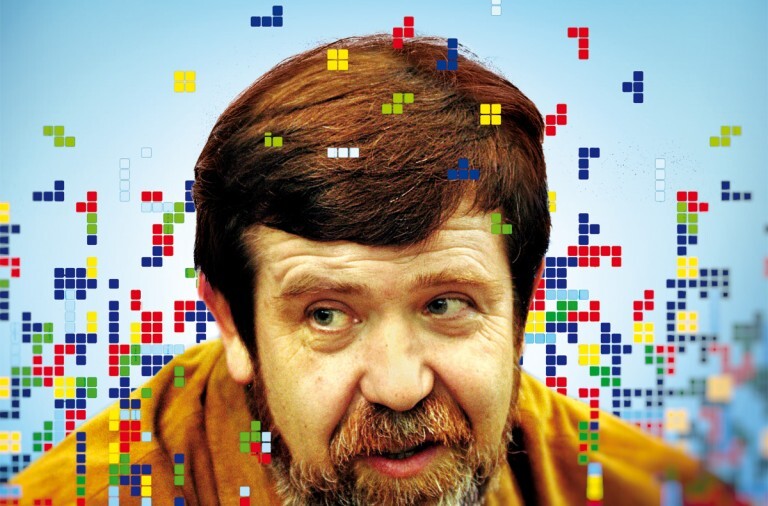 Criador do Tetris, em montagem jornalística com peças do jogo