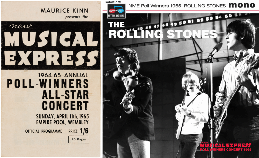 cartaz e capa de disco da apresentação dos Stones nesse evento