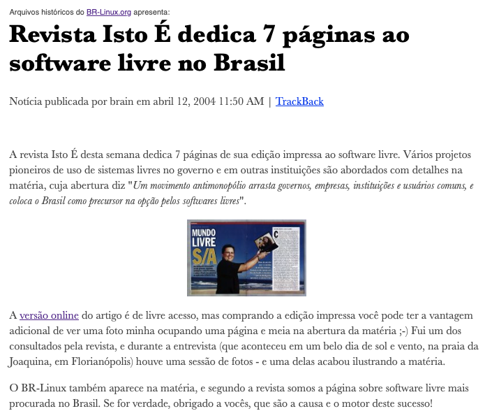 Print do conteúdo do link incluído no texto do post acima.