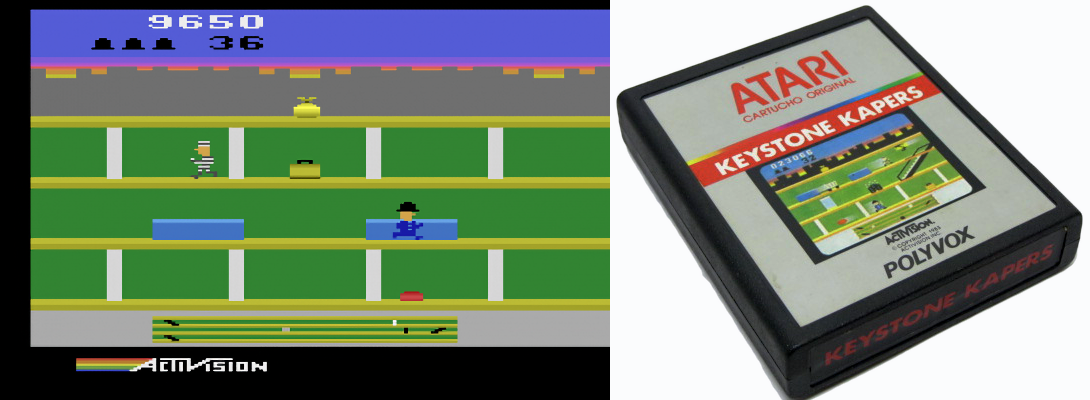 Tela e cartucho (versão Polyvox) de Keystone Kapers