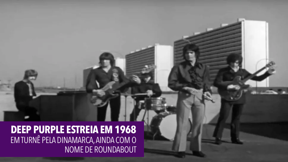 Foto do Deep Purple na sua turnê de estreia, na Dinamarca, em 1968