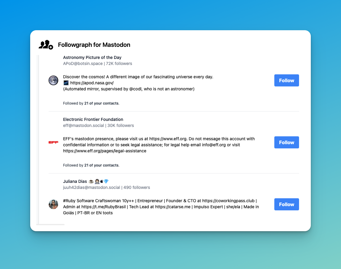 Print do Followgraph