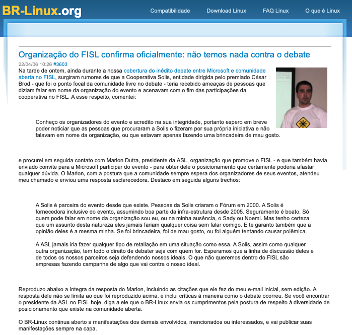Print do conteúdo do link incluído no texto do post acima.