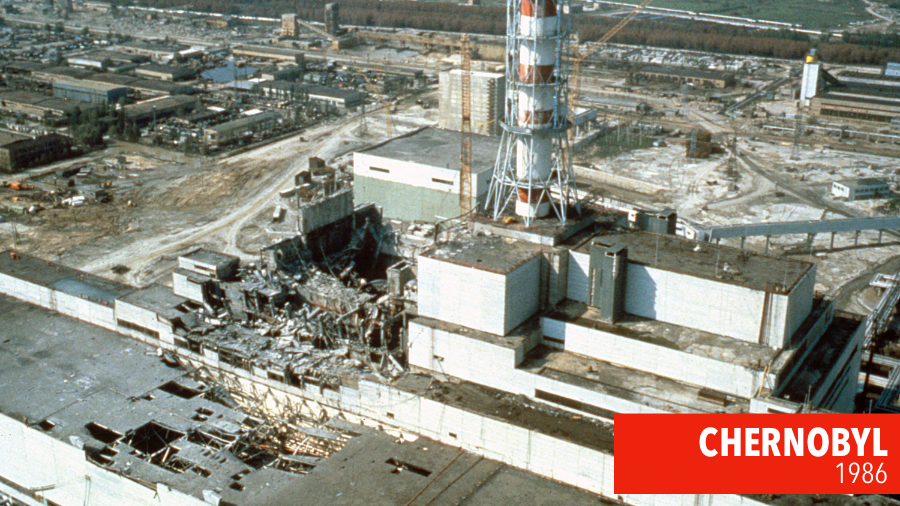 Foto da destruição em Chernobyl, 1996