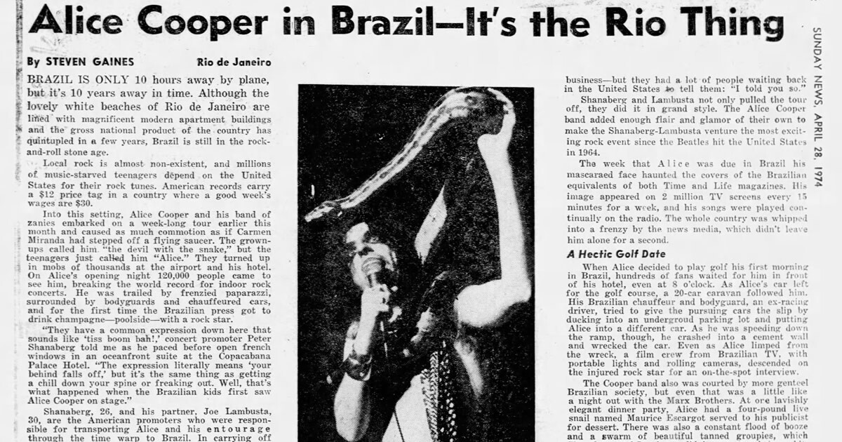 Cobertura da turnê brasileira em matéria do NY Daily News