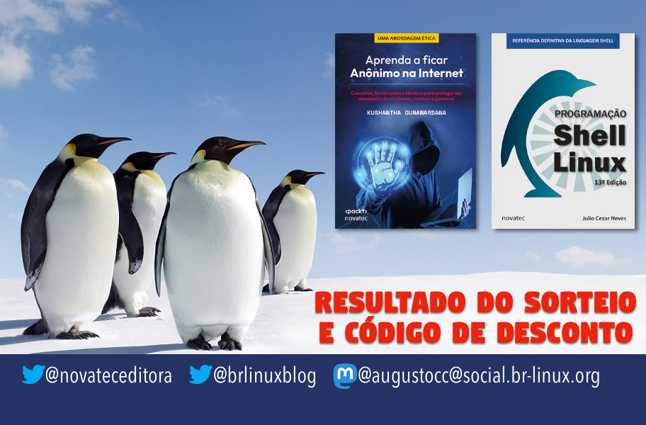 Banner do resultado do sorteio e de código de descontos mencionados no texto do post