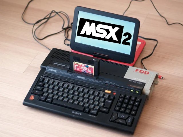 Um MSX2 da Sony com drive de 3,5 polegadas embutido