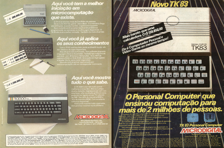Anúncios do TK83, TK85 e TK2000