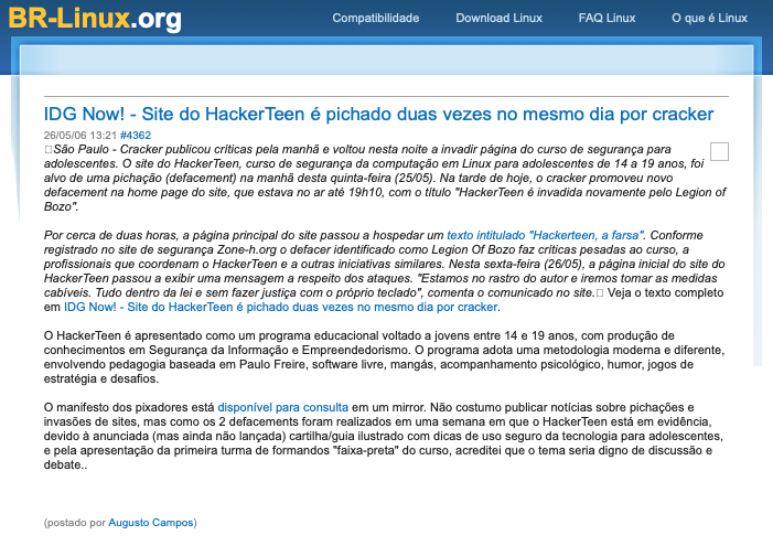 Print do conteúdo do link incluído no texto do post acima.