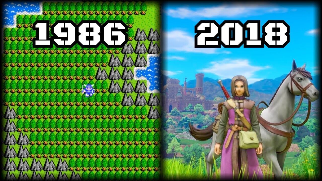 Lado a lado, o visual dos jogos da saga nos anos 1980 e na década passada.