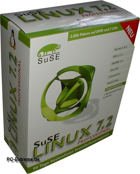Caixa do SuSE Linux 7.2 Professional