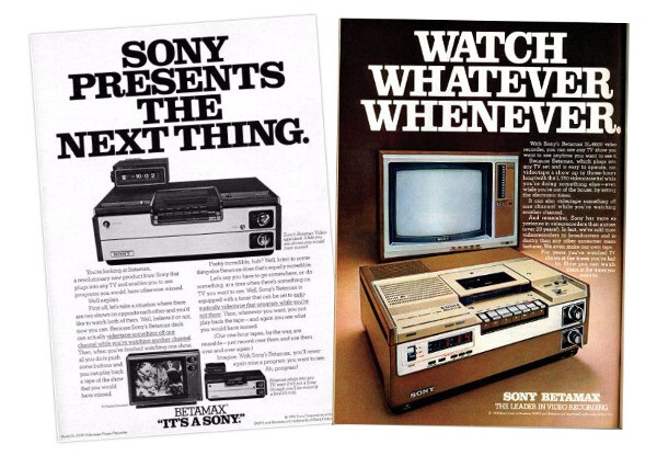 Dois anúncios do videocassete precursor