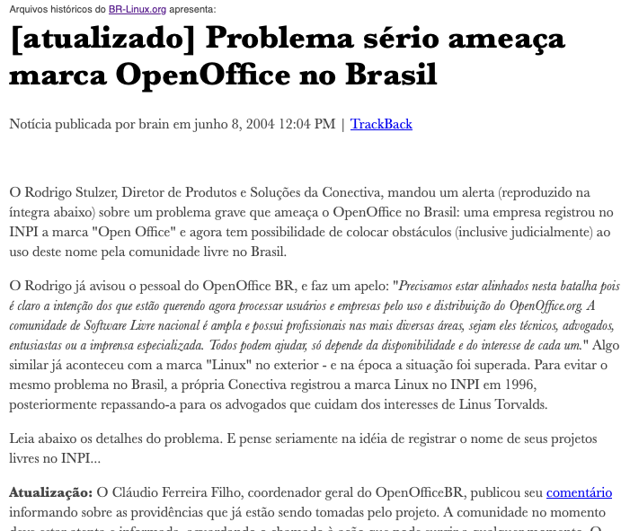 Print do conteúdo do link incluído no texto do post acima.