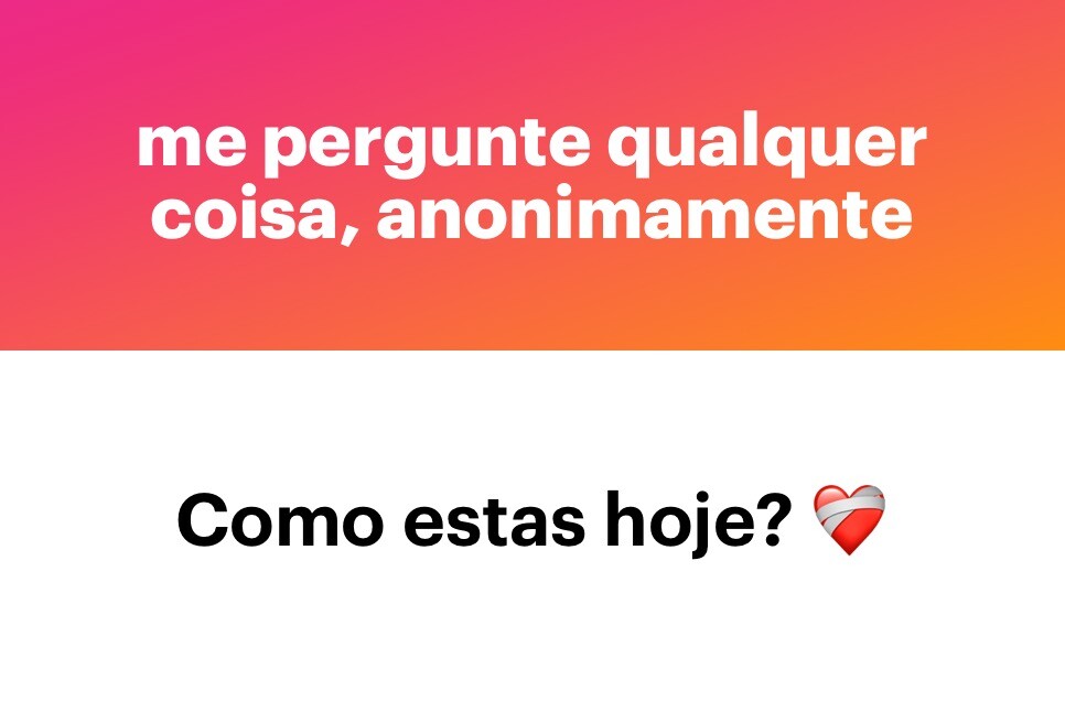 Banner do app NGL com a frase “ME PERGUNTE QUALQUER COISA, ANONIMAMENTE“, e a pergunta:<br>Como estás hoje?