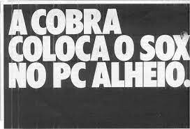 Título de matéria de revista, não relacionada, dizendo: a Cobra coloca o SOX no PC alheio