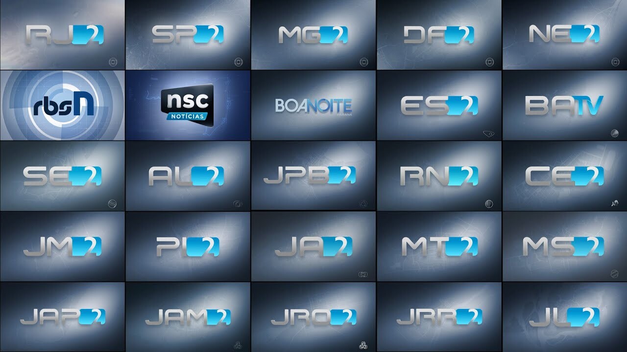 Vinhetas modernas dos jornais locais das praças da Globo