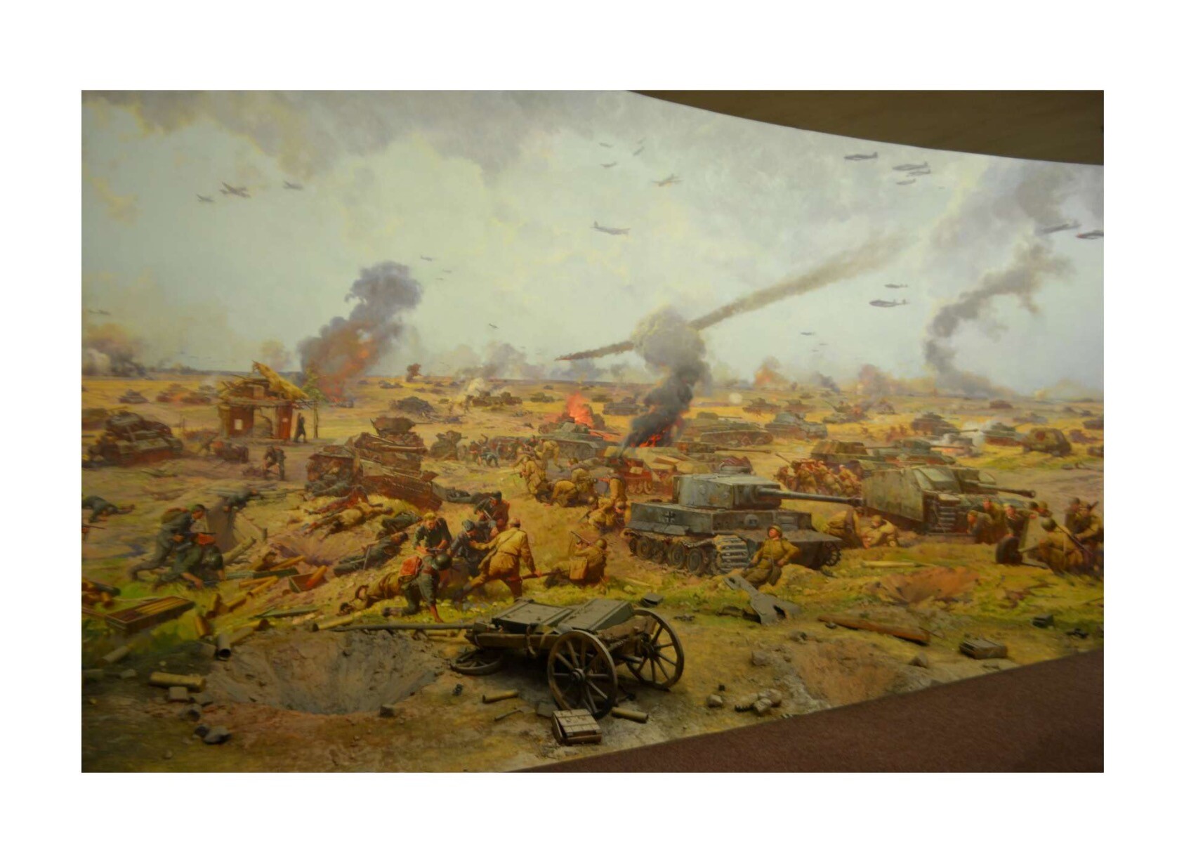 Representação da batalha em tela de museu em Moscou