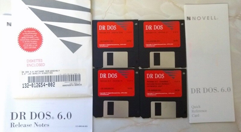 DR DOS 6.0 em 4 disquetes de 3½