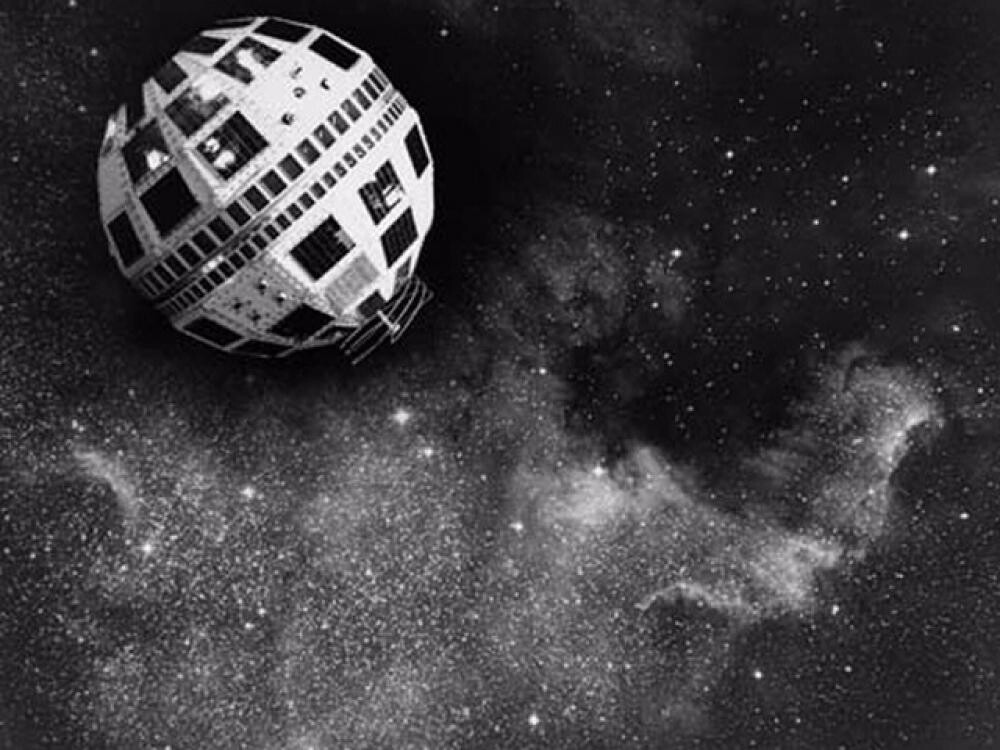 Representação artística do Telstar no espaço