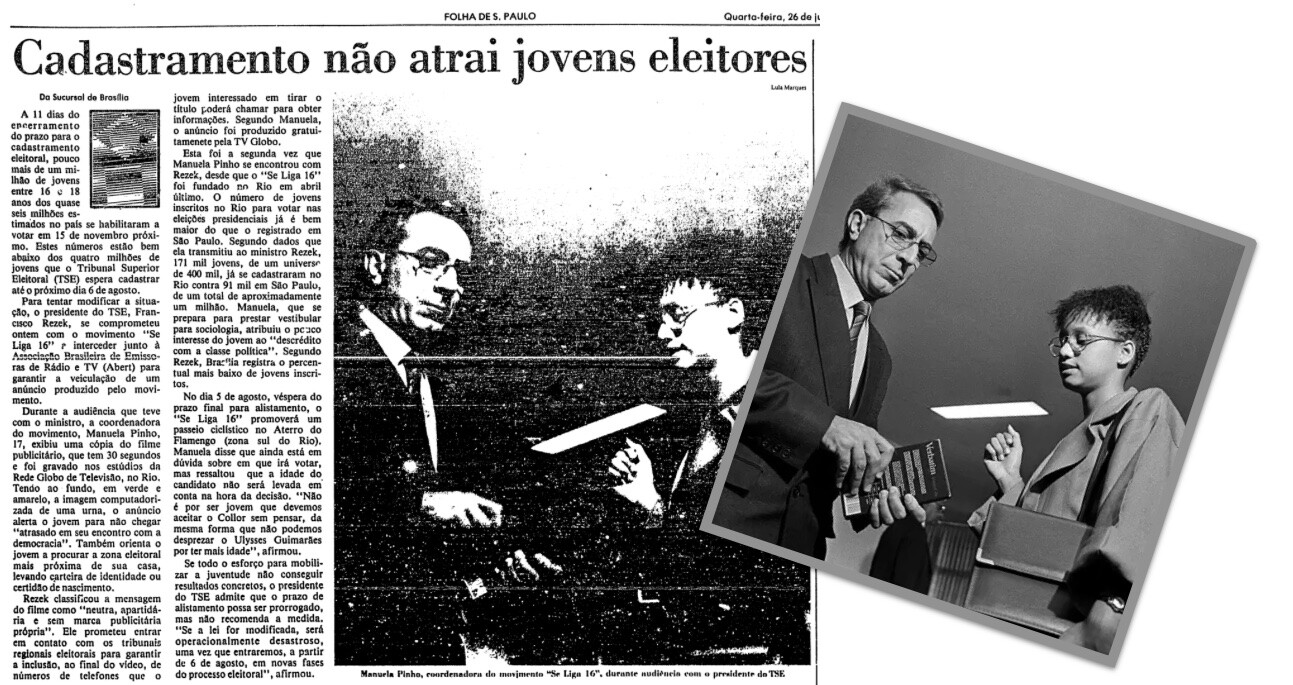 Matéria da Folha: Cadastramento não atrai jovens eleitores