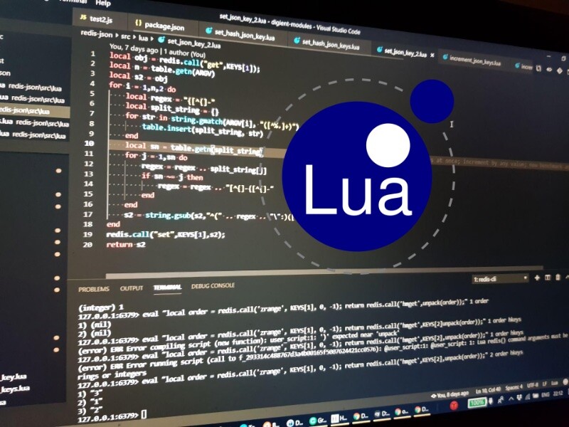Editor mostrando um programa em Lua