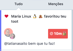 Print de uma DM com o indicador de DM em fundo diferenciado e com ícone de cadeado