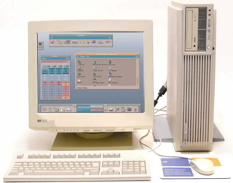 CDE na tela de uma estação de trabalho da HP