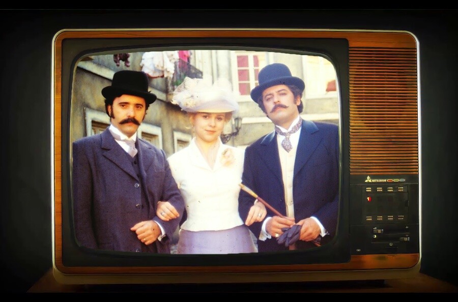 Os 3 personagens centrais: o primo, a prima, e o marido dela