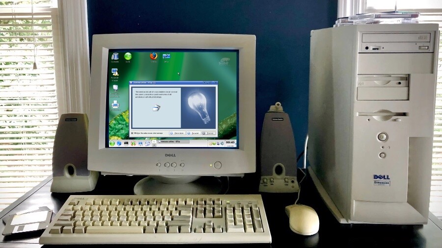 Desktop do KDE no SUSE de 2005