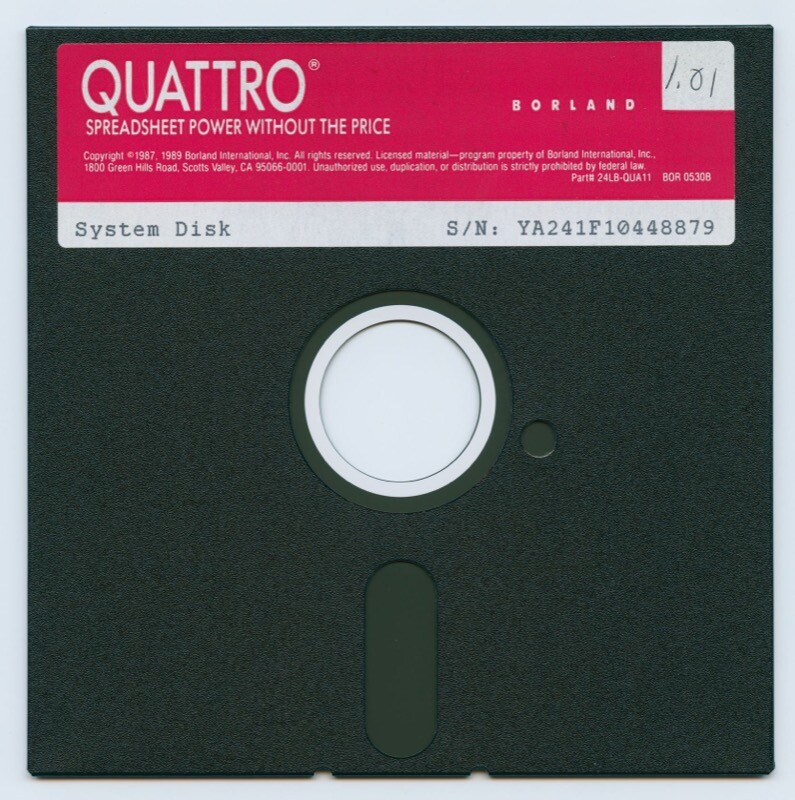 Disquete da planilha Quattro