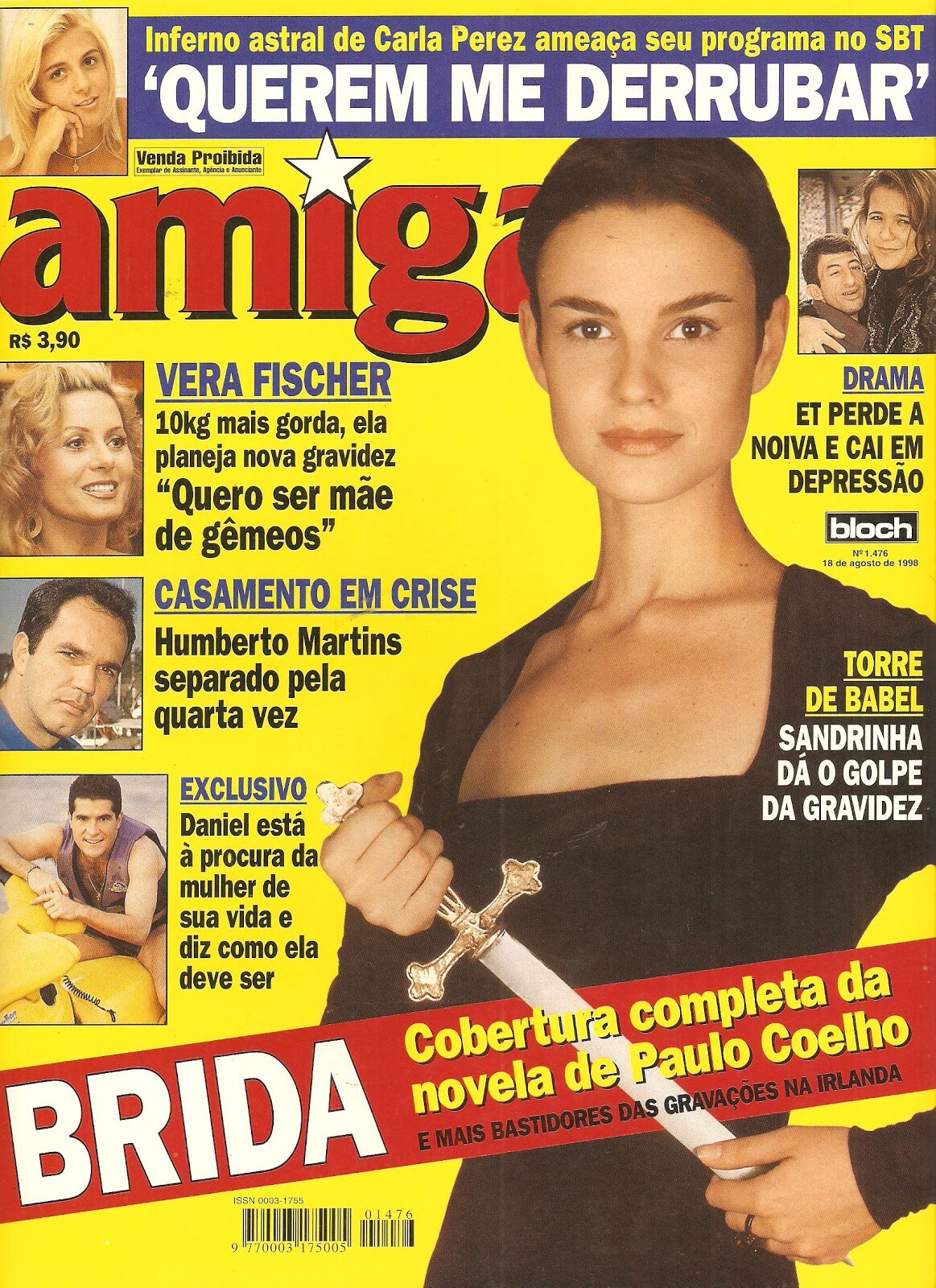 Capa da revista AMiga, com a manchete: <br><br>BRIDA - Cobertura completa da novela de Paulo Coelho