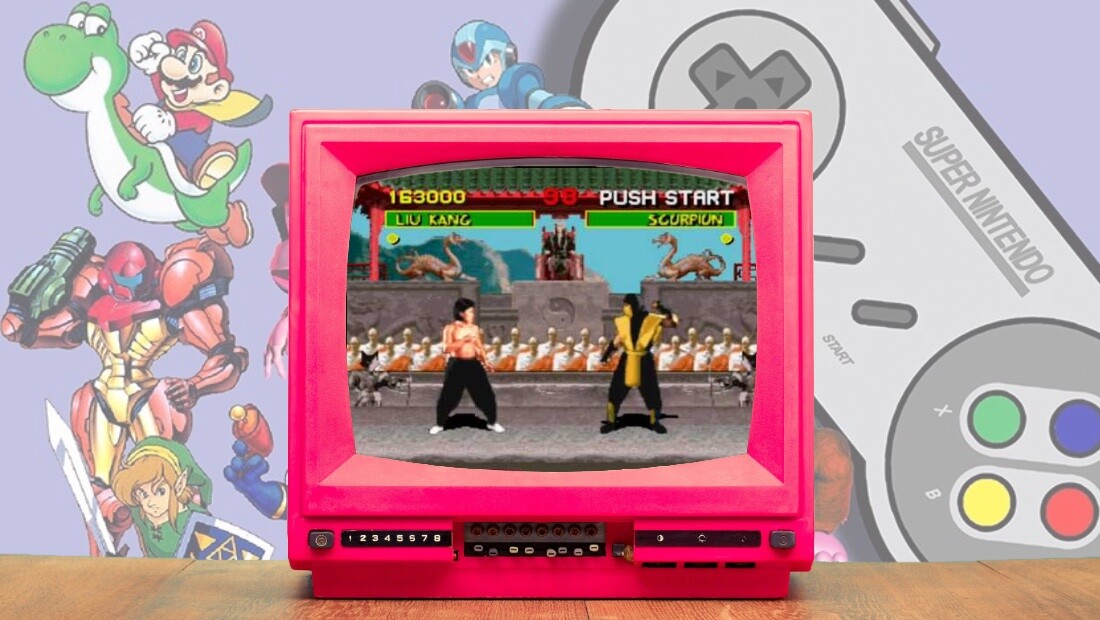 Liu Kang enfrenta Scorpion na versão SNES do Mortal Kombat