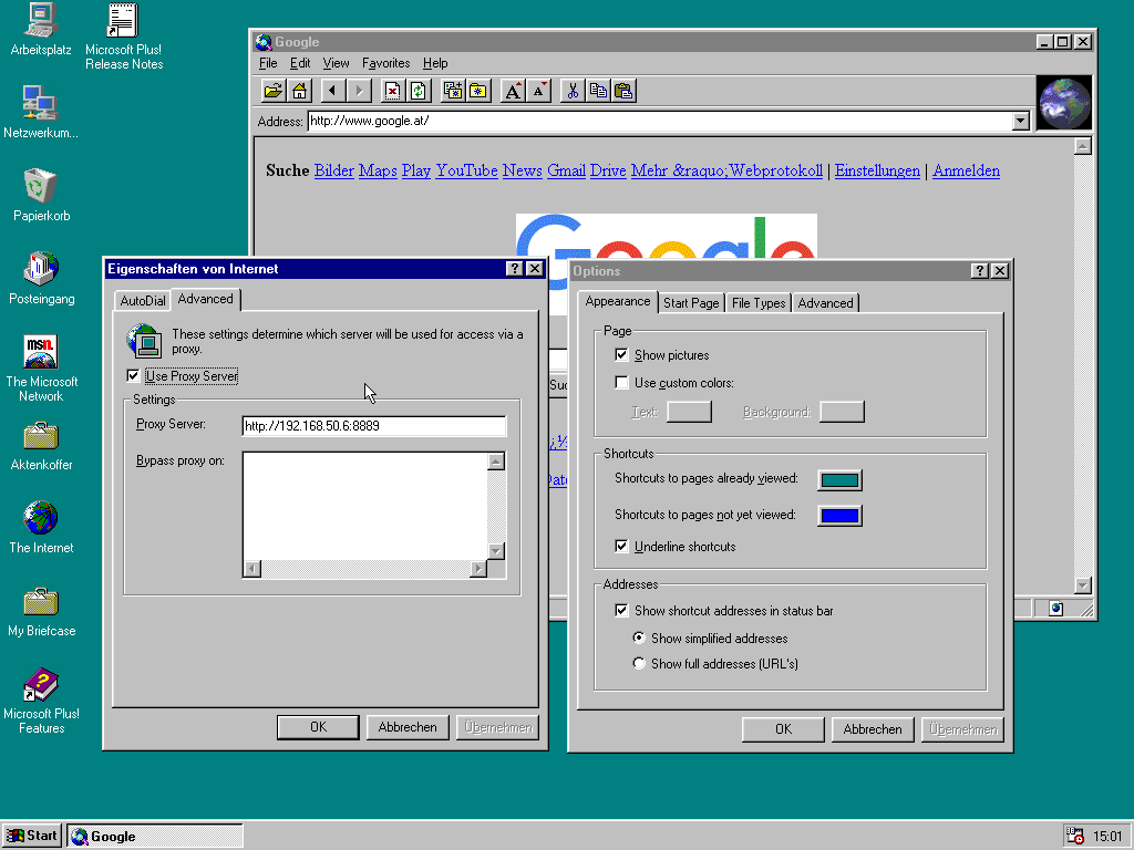 Internet Explorer no Windows 95