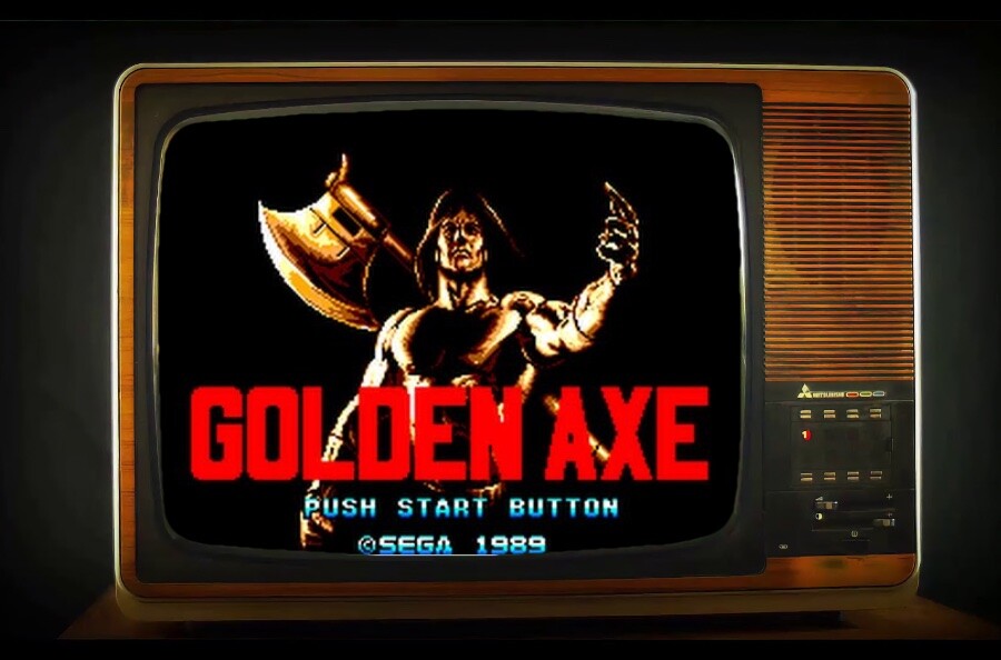 Tela de abertura do jogo Golden Axe 