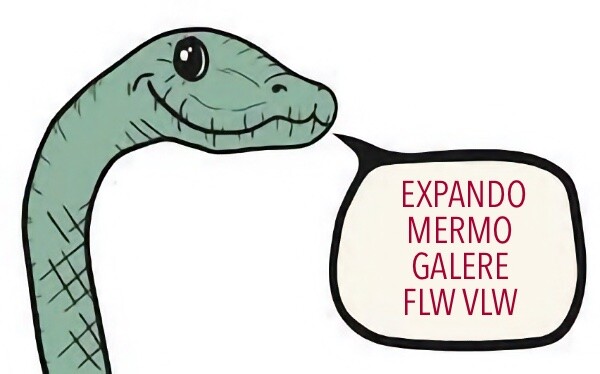 Desenho de cobra dizendo“expando mermo galere flw vlw