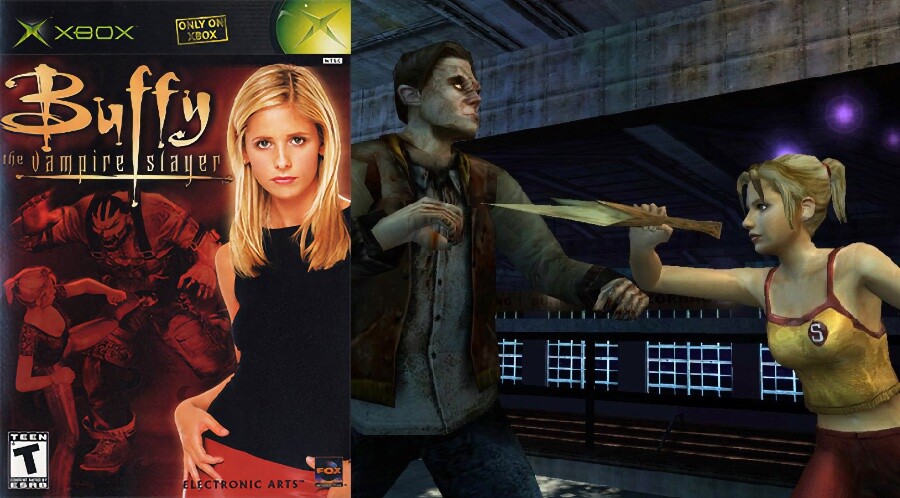 Capa e cena do jogo da Buffy
