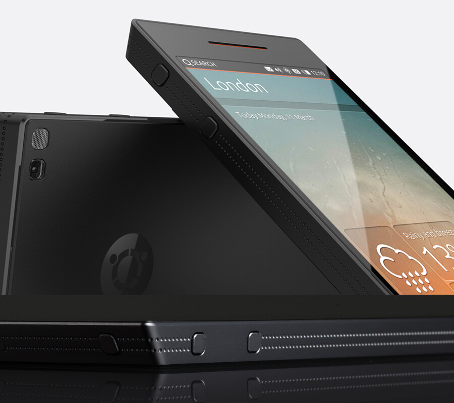 Visualização do conceito do Ubuntu Edge, em modo smartphone