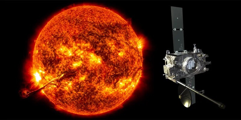 Representação artística da STEREO-B se aproximando do Sol