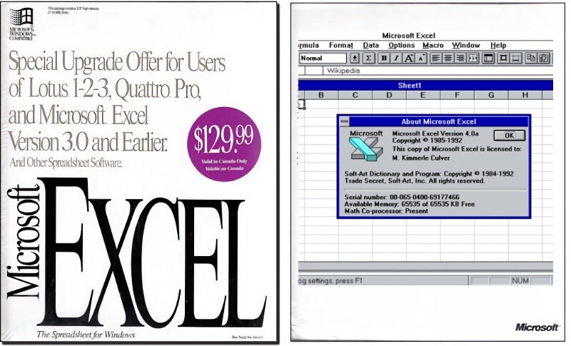 Material promocional da Microsoft oferecendo descontos de upgrade também para usuários das planilhas Lotus 1-2-3 e Quattro Pro