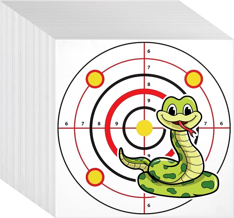 Desenho de uma cobra sobre um alvo