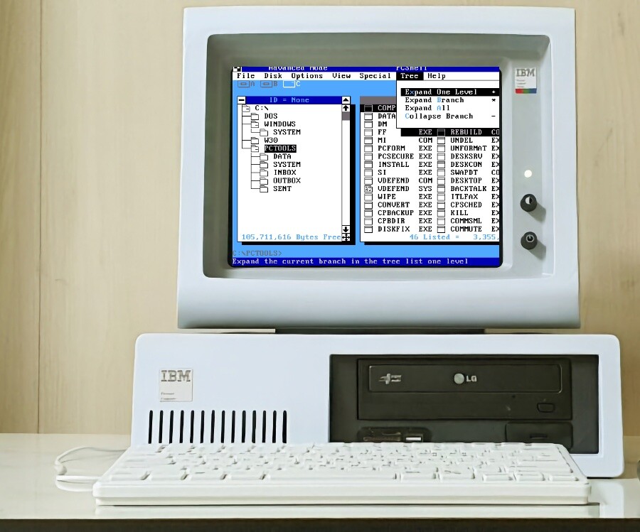 PCShell, do PC Tools 7.0, na tela de um PC