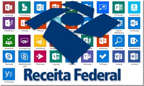 Logo da Receita Federal aplicado sobre os ícones atuais do Office