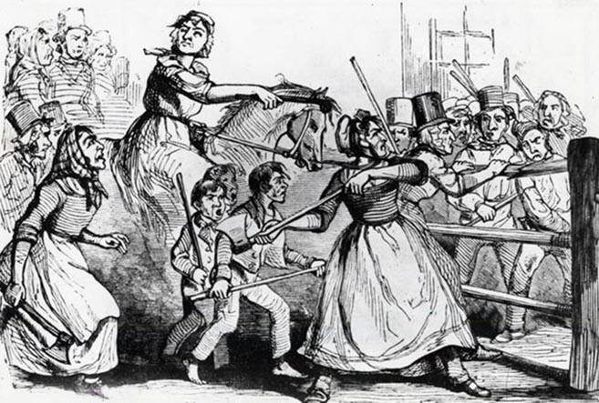 Gravura representando o Motim das Mulheres, de Mossoró