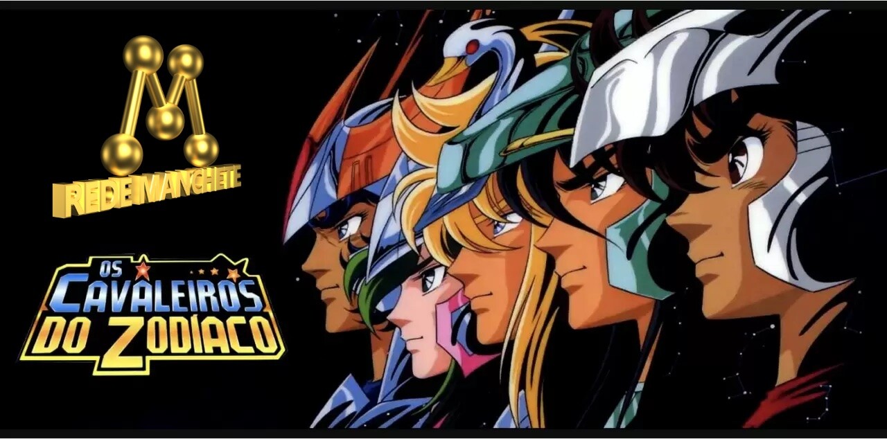 Banner dos Cavaleiros do Zodíaco na Manchete