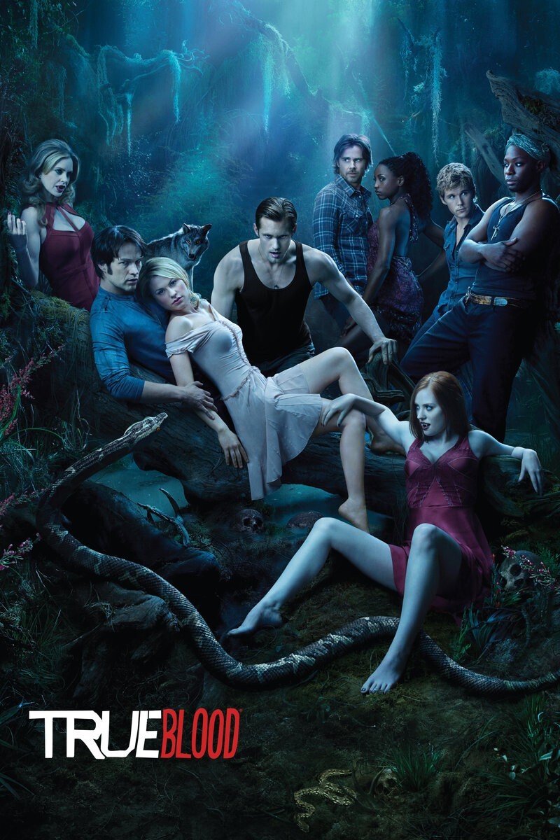 Poster com vários dos personagens centrais da série True Blood