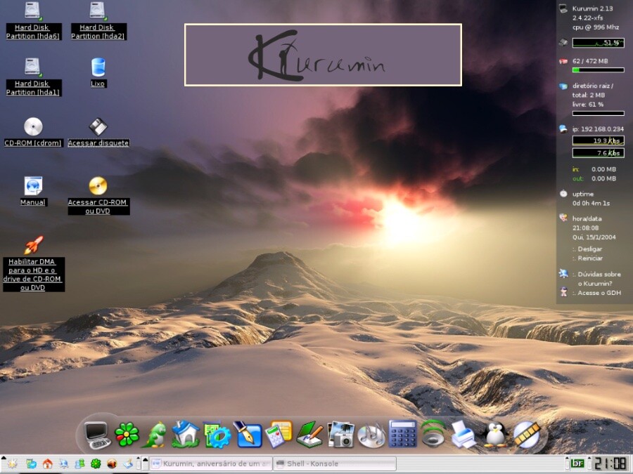 Tela de uma versão clássica do Kurumin