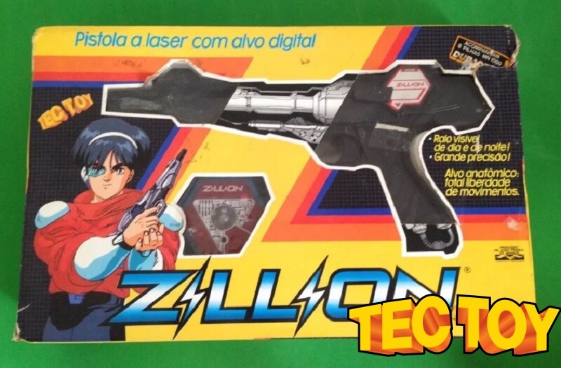 Caixa da Zillion, com a descrição: pistola a laser com alvo digital
