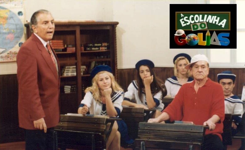 Elenco da Escolinha do Golias em cena que expressava desânimo