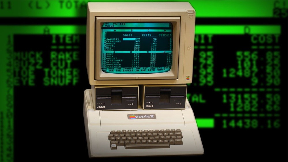 VisiCalc rodando em um Apple II