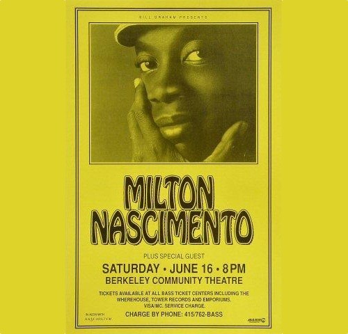 Cartaz de show de Milton Nascimento na California em 1990
